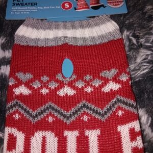 Small Red and White Pet Sweater